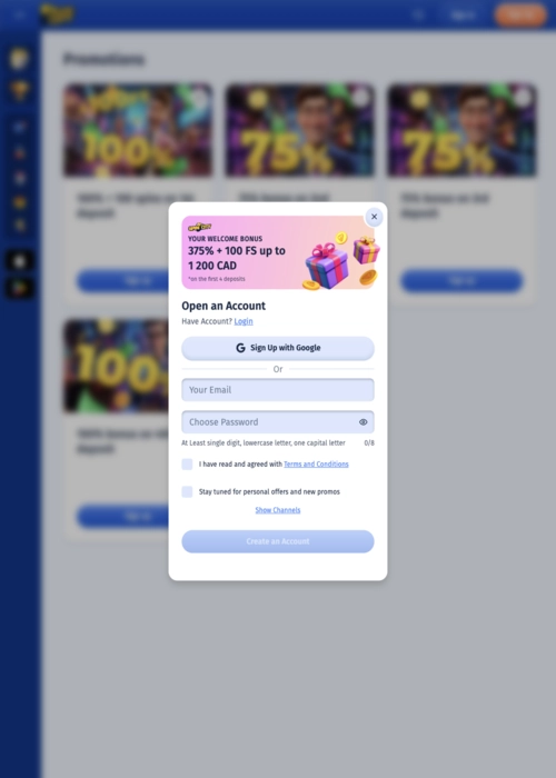 New citizen registration portal Spin City Casino
